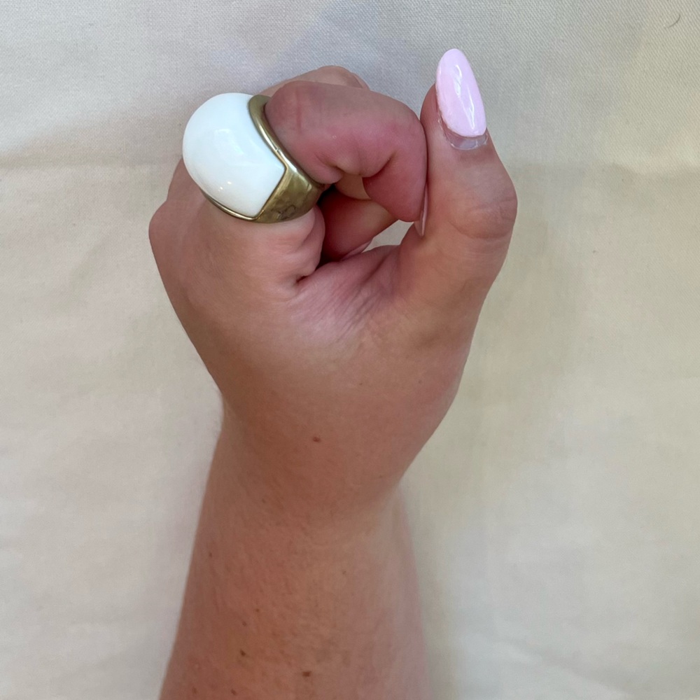 Bold White Statement Ring - image 8